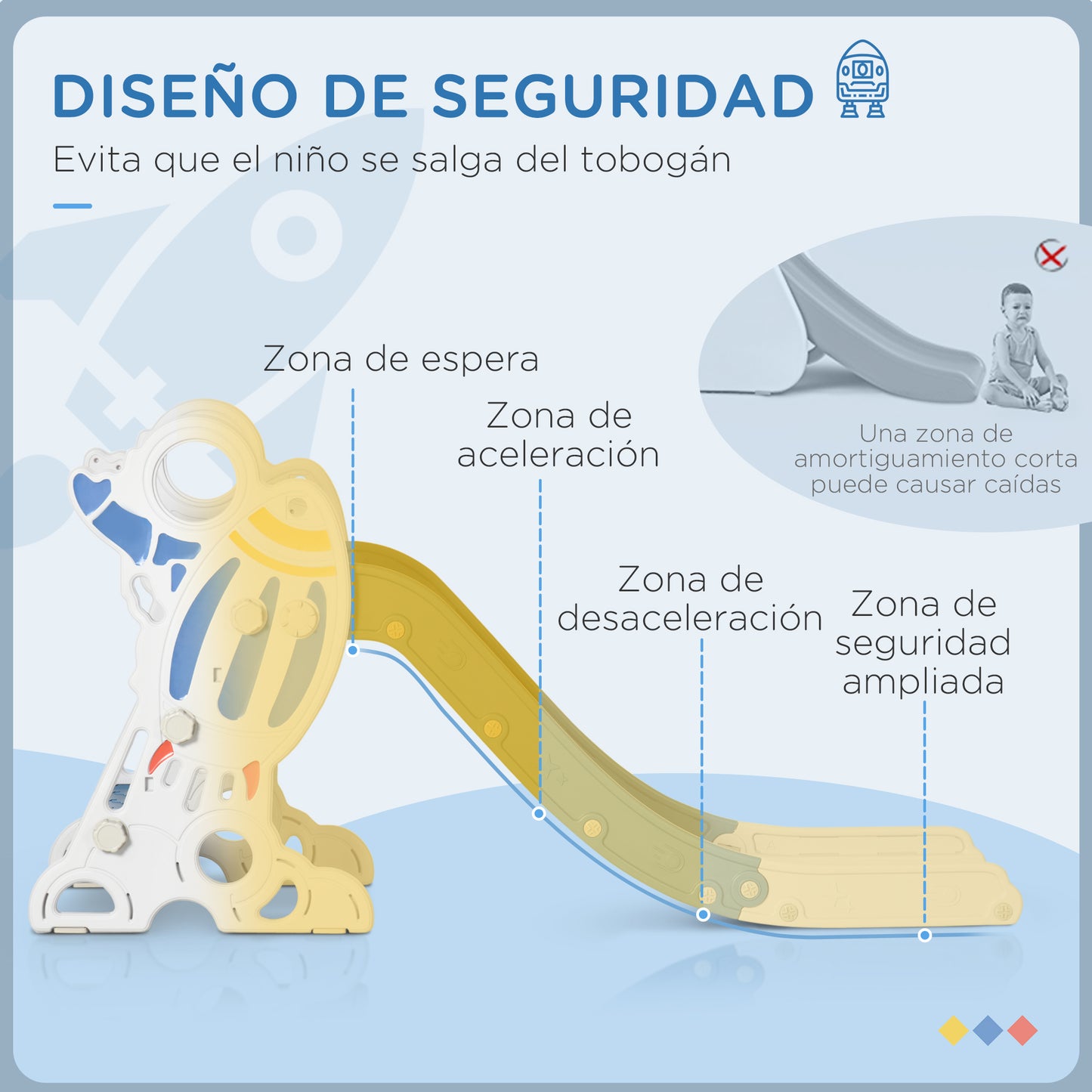 Aiyaplay Tobogán Para Niños De 18-36 Meses Con 3 Escaleras 157x46,5x80 Cm Gris_3