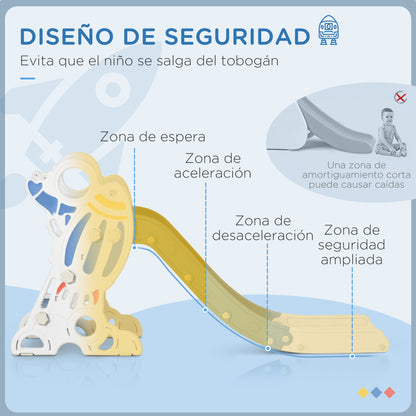 Aiyaplay Tobogán Para Niños De 18-36 Meses Con 3 Escaleras 157x46,5x80 Cm Gris_3