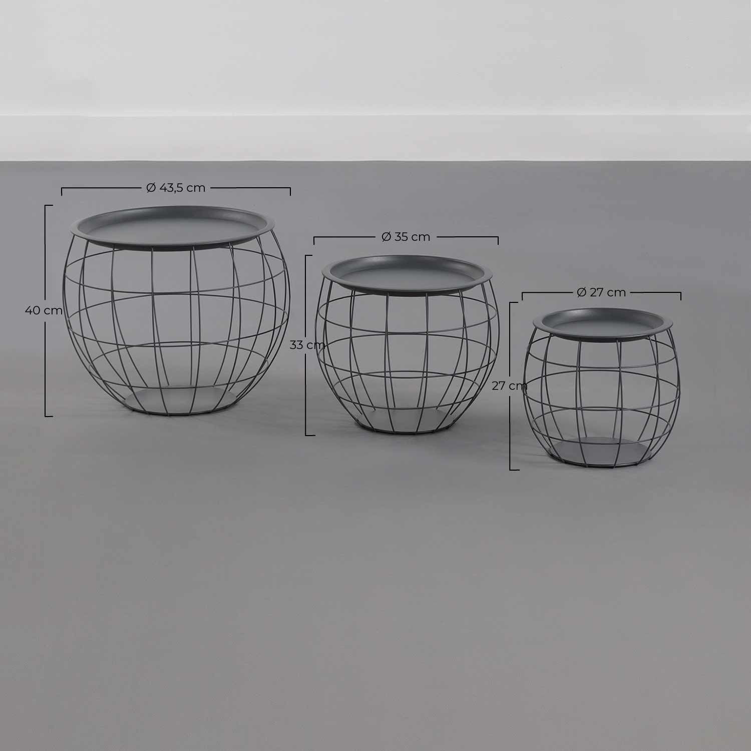 Kit 3 Mesitas De Centro Redondas Baloon Thinia Home_5