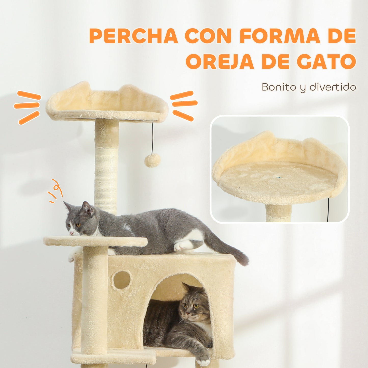 Pawhut Árbol Rascador Para Gatos_4