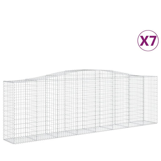 Cestas De Gaviones 7 Uds Forma De Arco Hierro 400x50x120/140 Cm_0