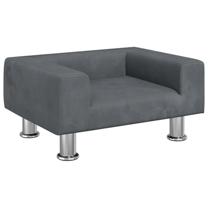 Cama Para Perros De Terciopelo Gris Oscuro 50x40x26,5 Cm / Vetonek_2