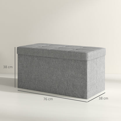 Homcom Baúl De Almacenaje Para Dormitorio 84l 76x38x38 Cm Gris Claro_2
