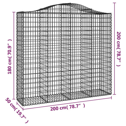 Cestas De Gaviones 3 Uds Forma De Arco Hierro 200x50x180/200 Cm_5