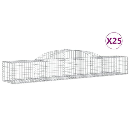 Cestas De Gaviones 25 Uds Forma De Arco Hierro 300x50x40/60 Cm_0