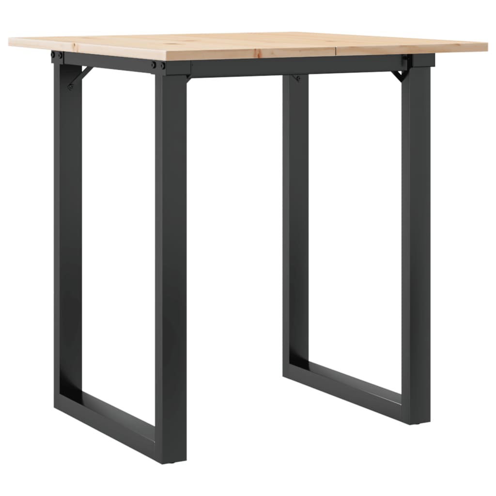 Mesa De Comedor Marco O Madera Maciza Pino Y Acero 60x60x75 Cm_0