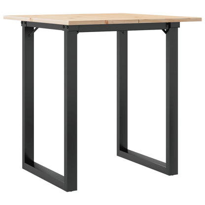 Mesa De Comedor Marco O Madera Maciza Pino Y Acero 60x60x75 Cm_0
