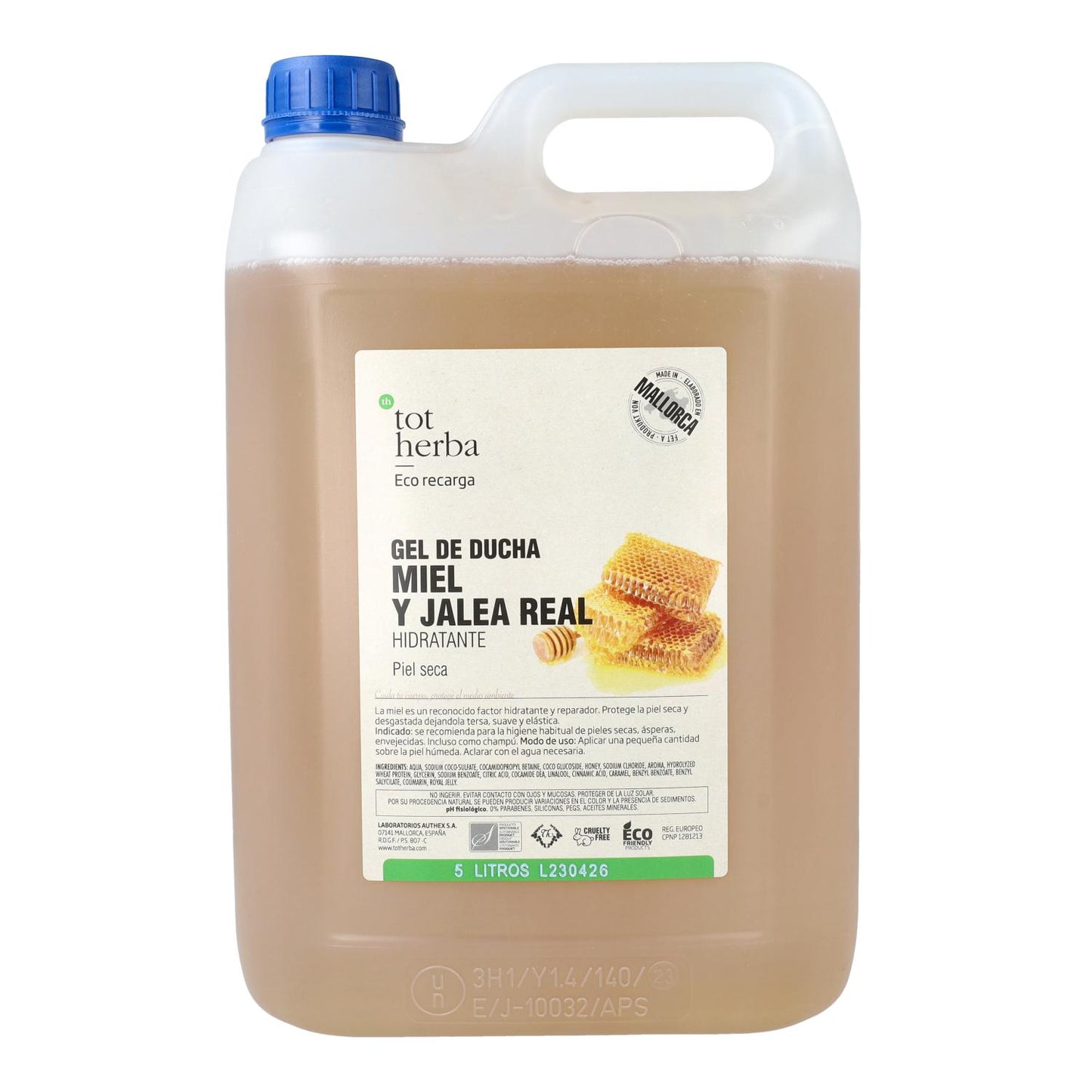 Gel hidratante miel y jalea real 5 litros Tot Herba
