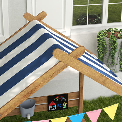 Outsunny Arenero Para Niños De Madera Con Toldo 124x116x146 Cm Marrón_3