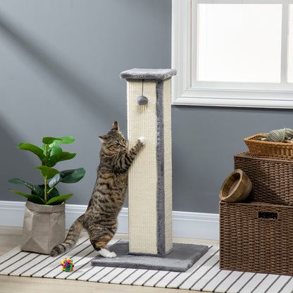 Pawhut Poste Rascador Para Gatos Altura 81 Cm Con Poste De Sisal Y Bola Colgante_1