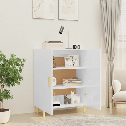 Aparador De Madera Contrachapada Blanco Brillante 70x34x90 Cm / Vetonek_5