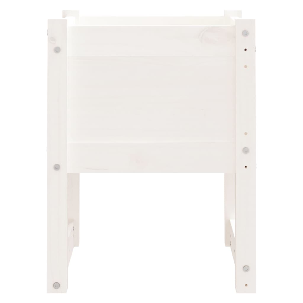 Jardinera 2 Unidades Madera Maciza De Pino Blanco 40x40x52,5 Cm_4