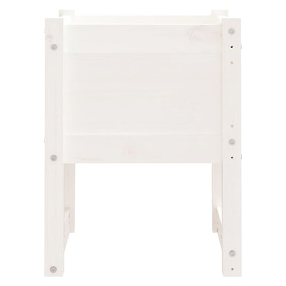 Jardinera 2 Unidades Madera Maciza De Pino Blanco 40x40x52,5 Cm_4