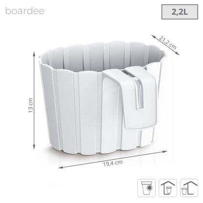 Maceta Boardee Hook 2,2l., Dimensiones (mm) 194x212x130, Color Blanco_2
