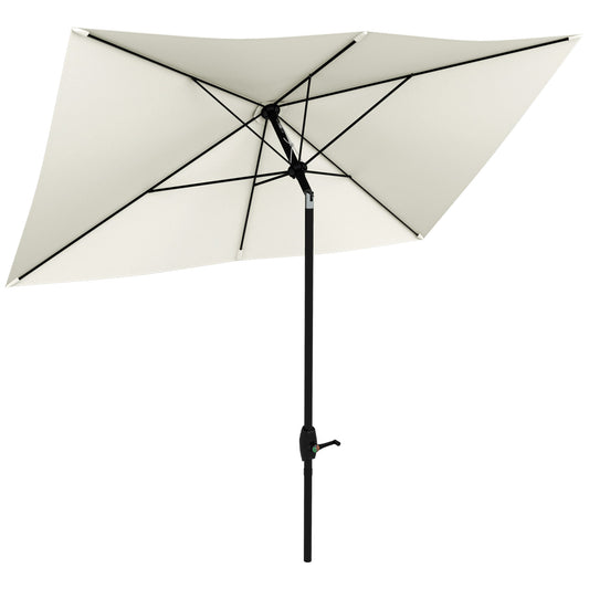 Outsunny Sombrilla De Terraza Exterior 3x2 M Con Ángulo Ajustable Beige_0