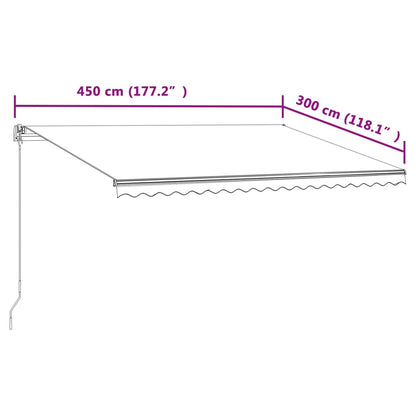 Vidaxl Toldo Automático Retráctil Azul Y Blanco 450x300 Cm_2