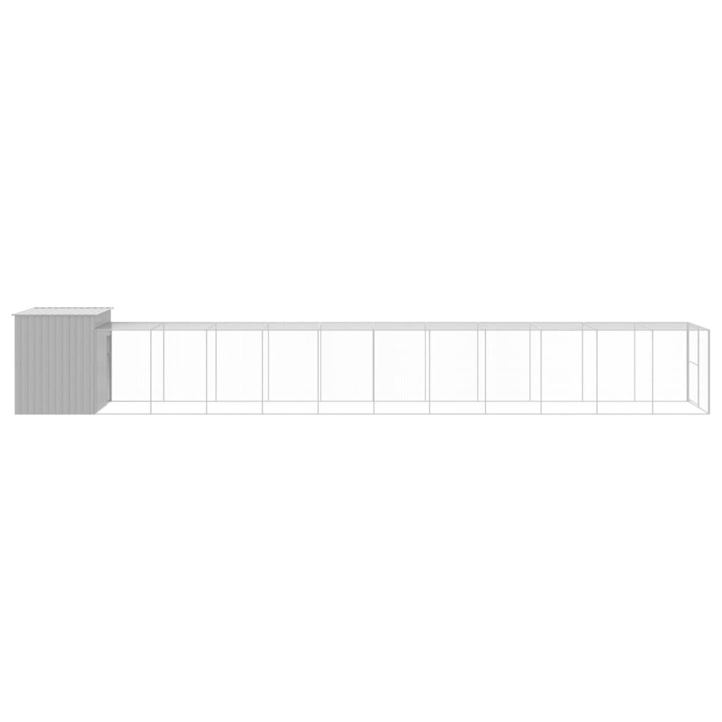 Vidaxl Caseta Perro Corral Acero Galvanizado Gris Claro 214x1273x181cm_3