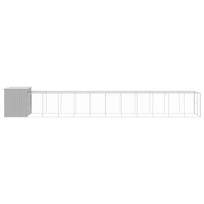 Vidaxl Caseta Perro Corral Acero Galvanizado Gris Claro 214x1273x181cm_3