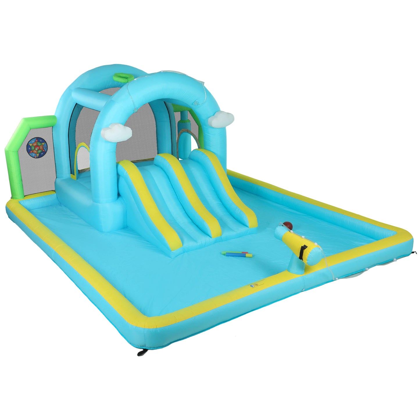 Aiyaplay Castillo Hinchable Acuático Con Soplador 2 Toboganes Trampolín Piscina_0