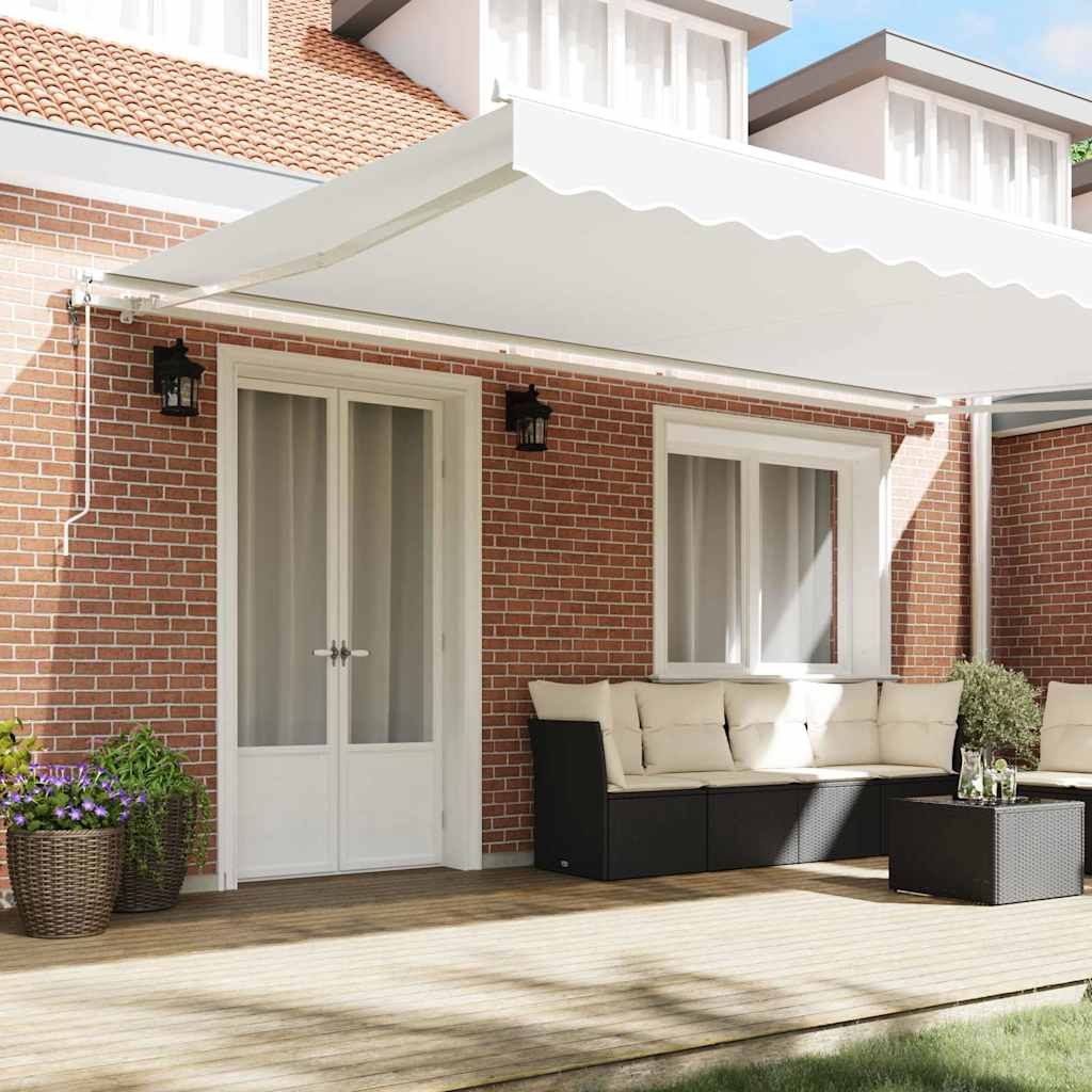 Toldo Retráctil Blanco 500 X 300 Cm Tela Y Aluminio_2