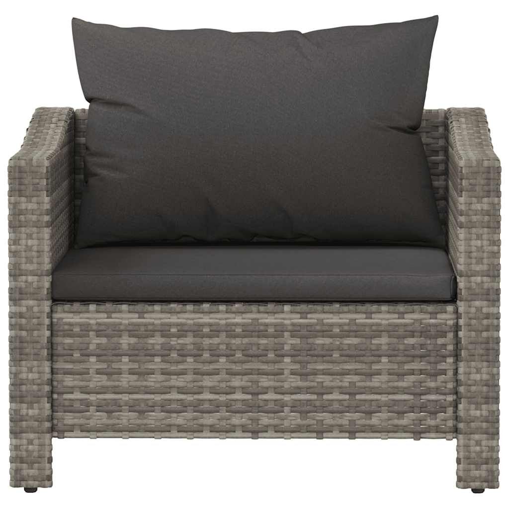 Vidaxl Sillón De Jardín Con Cojín De Ratán Sintético Gris_3