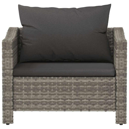 Vidaxl Sillón De Jardín Con Cojín De Ratán Sintético Gris_3