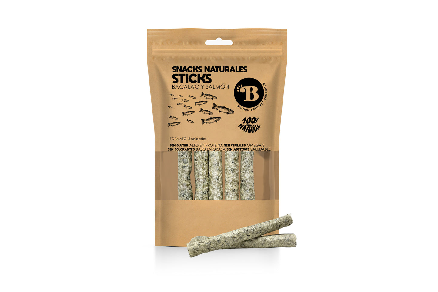 Bimordiscos Barritas De Bacalao Y Salmón Para Perros Y Gatos - 5 Uds. 5 Uds._0