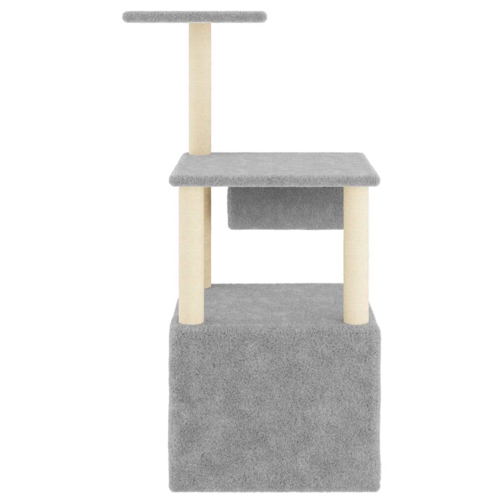 Vidaxl Árbol Rascador Gatos Con Postes De Sisal Gris Claro 109,5 Cm_3