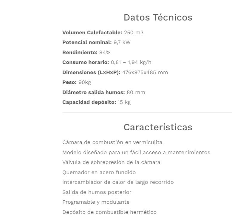 Fabricalor Estufa De Pellets Classic Plus 10 Blanco Ventilada_1