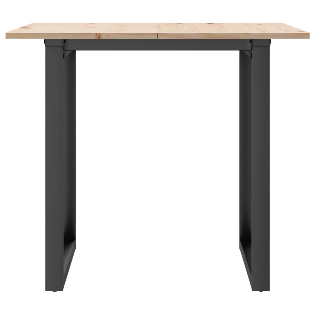 Mesa De Comedor Marco O Madera Maciza Pino Y Acero 90x90x75 Cm_2