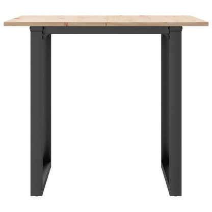 Mesa De Comedor Marco O Madera Maciza Pino Y Acero 90x90x75 Cm_2