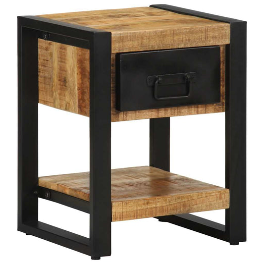 Mesita De Noche Madera Maciza De Mango 35x34x45 Cm_0