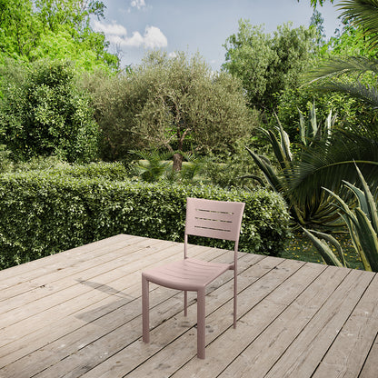 Juego De 4 Sillas Apilables De Jardín De Aluminio Color Topo Nuez Moscada Inari -muebles De Jardín -45x59,5xh84cm_5