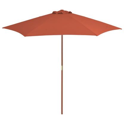 Vidaxl Sombrilla De Jardín Con Palo De Madera Terracota 270 Cm_0