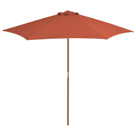 Vidaxl Sombrilla De Jardín Con Palo De Madera Terracota 270 Cm_0