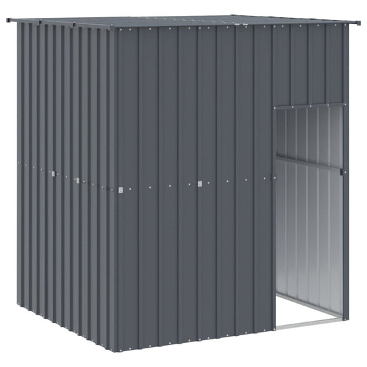 Vidaxl Caseta Perros Con Tejado Acero Galvanizado Gris 165x153x181 Cm_0
