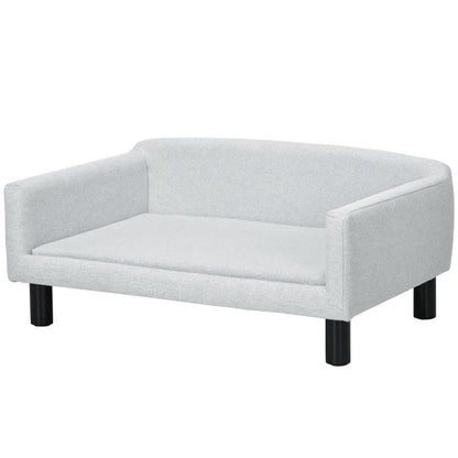 Pawhut Sofá Para Perros Medianos Con Patas De Madera 82x54x36 Cm Gris_0