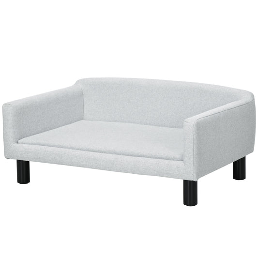 Pawhut Sofá Para Perros Medianos Con Patas De Madera 82x54x36 Cm Gris_0