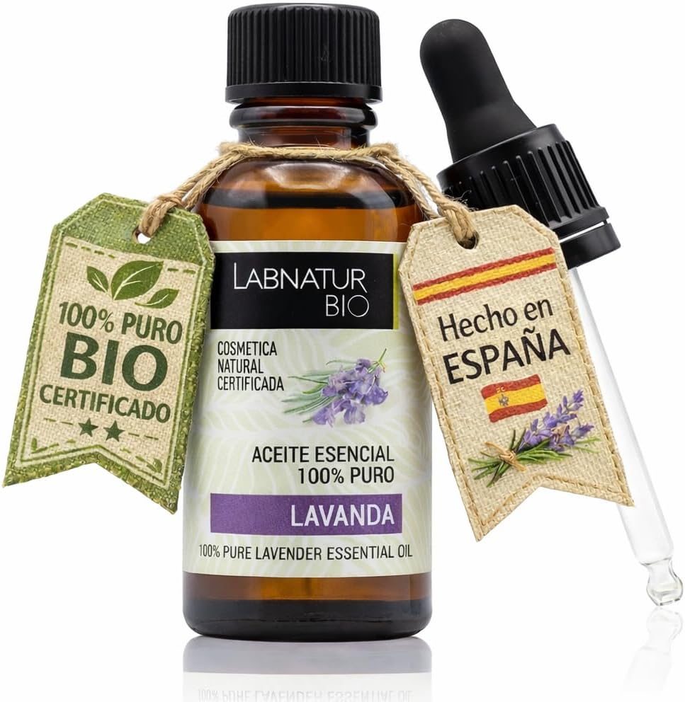 Aceite Esencial de Lavanda 100% Puro Labnatur Bio 30 ml | Piel, Masajes y Difusor | Aroma Relajante_0
