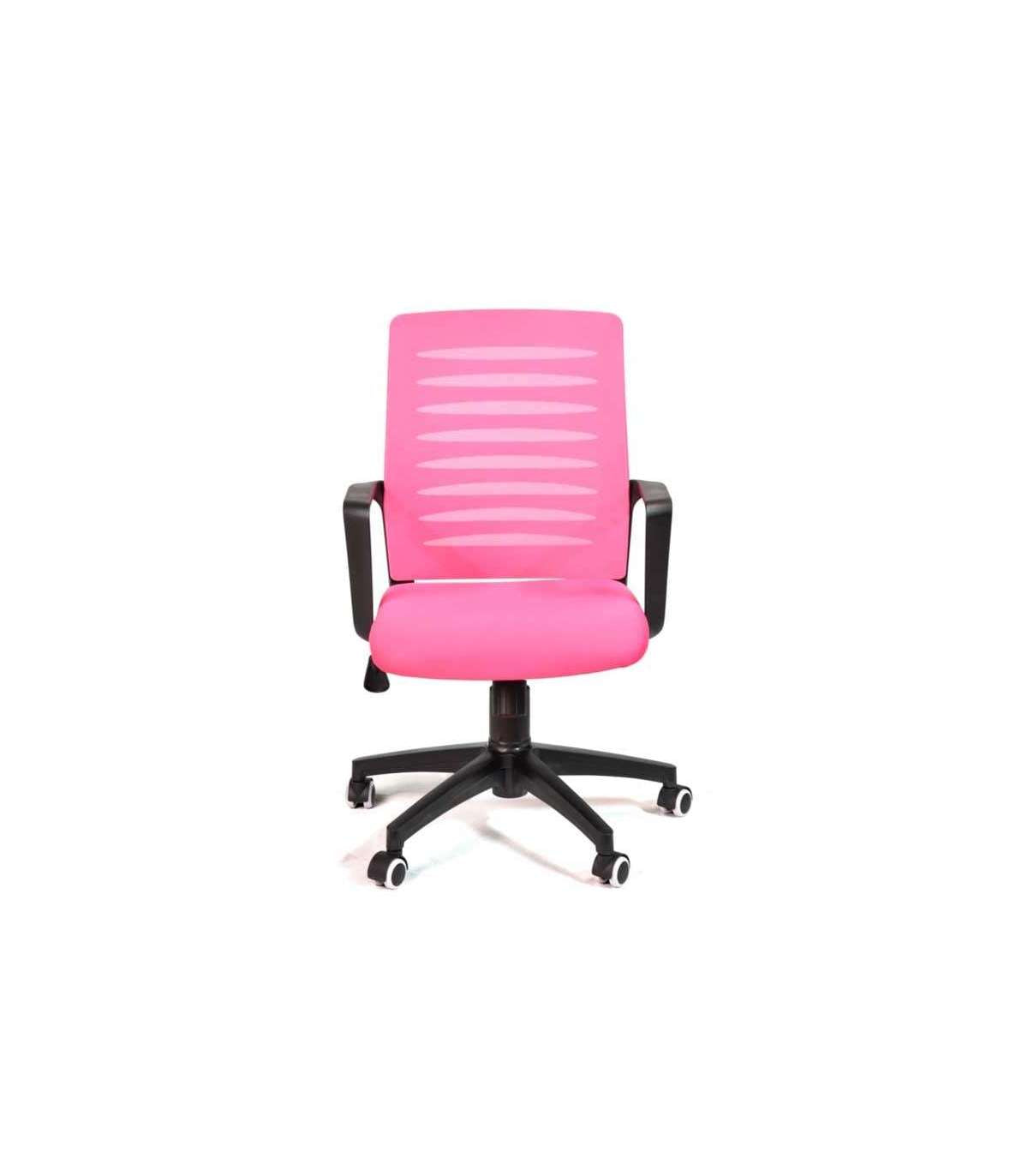 Silla Despacho De Diseño Moderno Giratoria Elevable Acabado Rosa, 58cm(ancho) 89/99cm(altura) 64cm(fondo)_0