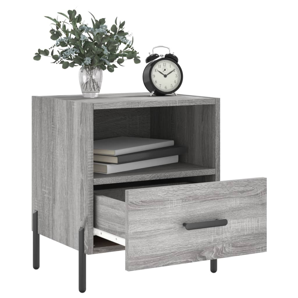 Mesitas Noche 2 Uds Madera Ingeniería Gris Sonoma 40x35x47,5 Cm_1