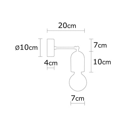 Aplique De Pared, Madera , Natural, 7x7x20, Casquillo E 27 Max 40 W_1