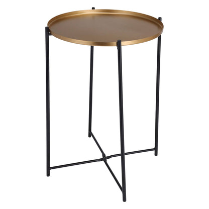 Well Home Mesa Auxiliar Redonda En Metal Color Dorado Ø35x47cm