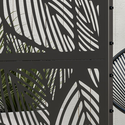 Biombo Exterior Outsunny Acero Negro 122x45x198 Cm_4
