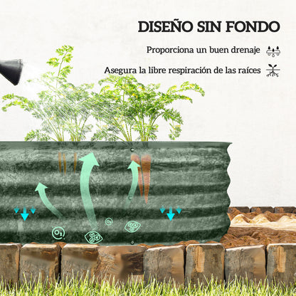 Outsunny Jardinera Exterior Grande De Acero Galvanizado_4