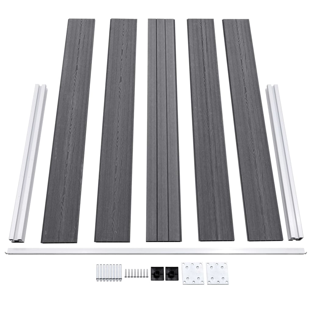 Valla De Jardín De Wpc Gris 526x106 Cm / Vetonek_3