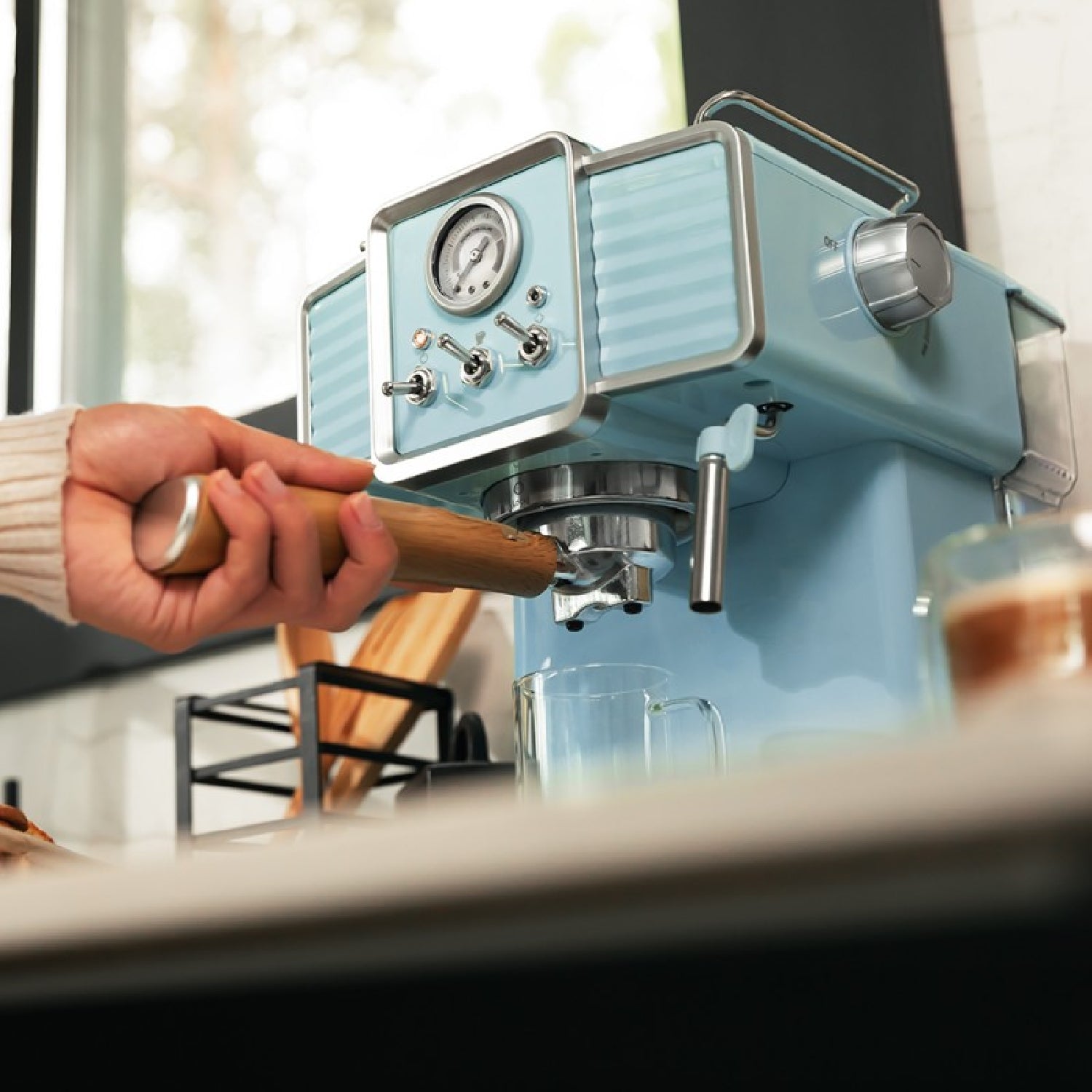Cecotec Cafetera Express Power Espresso 20 Tradizionale Light Blue_2