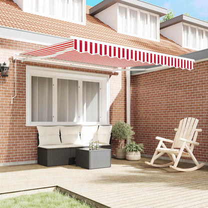 Toldo Retráctil Rojo Y Blanco 300 X 250 Cm Tela Y Aluminio_2