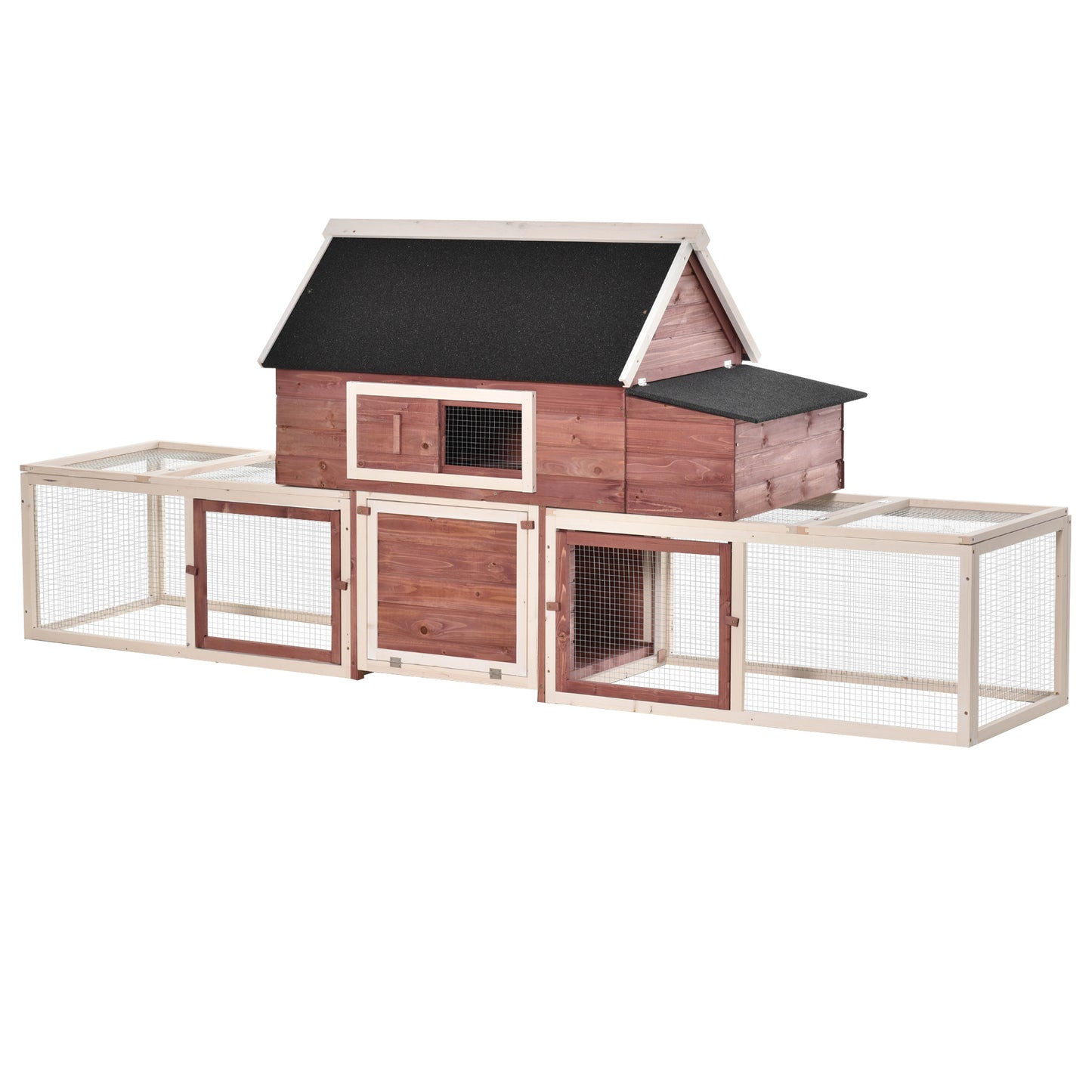 Pawhut Gallinero Exterior De Madera Con 2 Recintos Para Correr Caja Nido_0