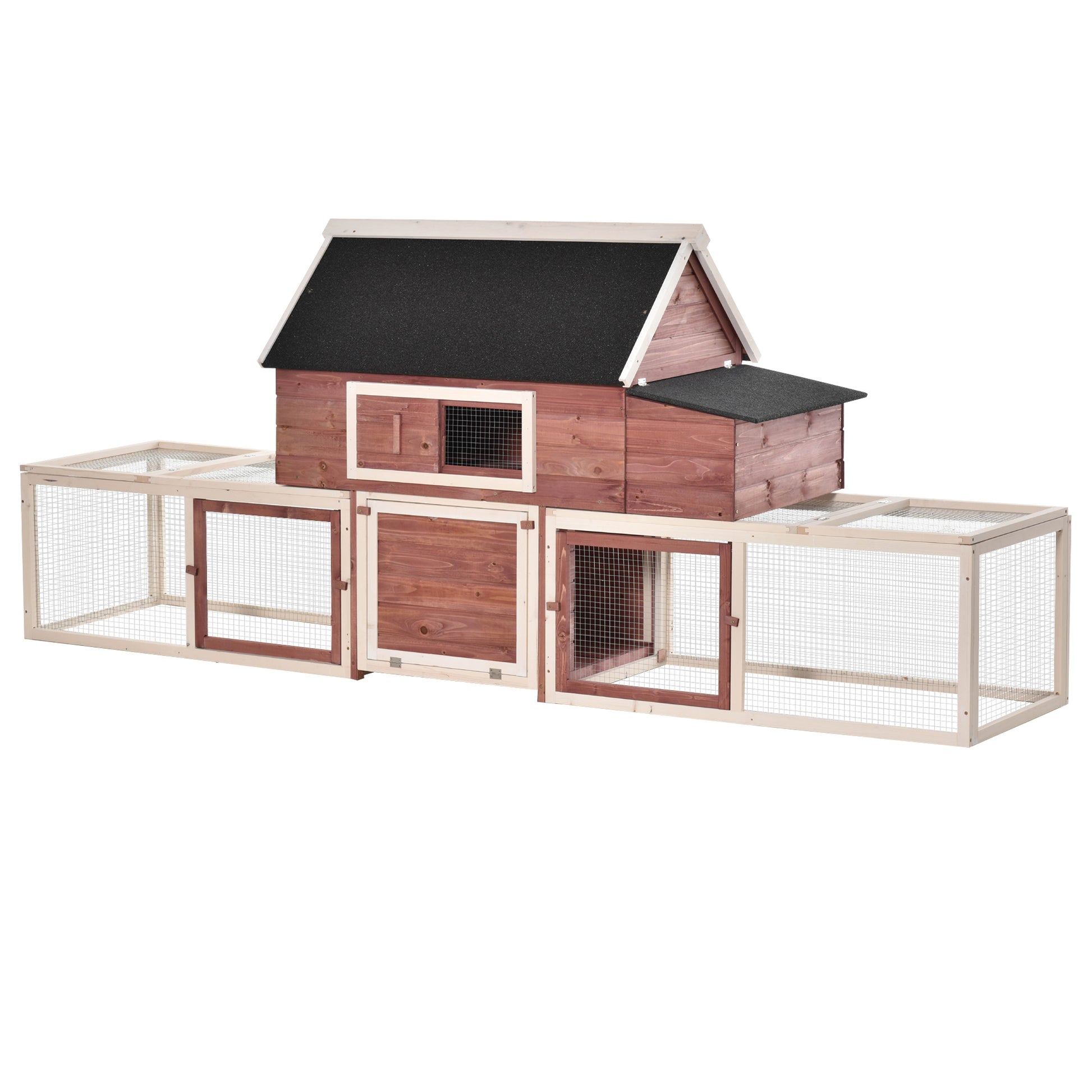 Pawhut Gallinero Exterior De Madera Con 2 Recintos Para Correr Caja Nido_0